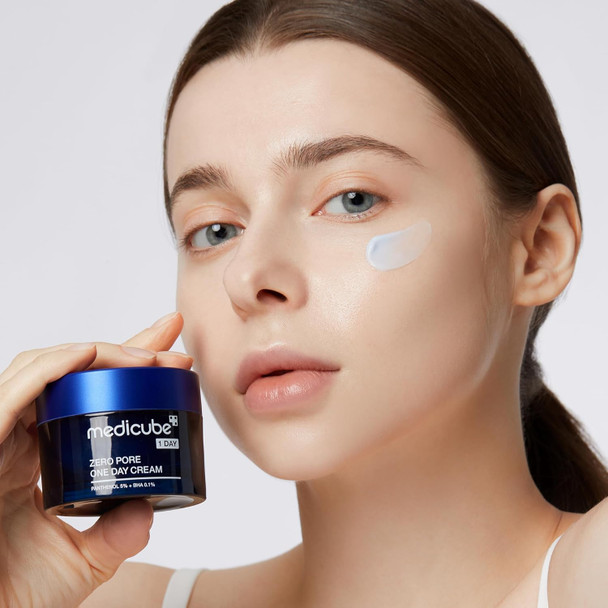 Medicube Zero Pore One-Day Cream 1.7 Fl.Oz - Visibly Smaller Pores, Controls Excess Oil - Pore Refining Cream With Panthenol, Salicylic Acid, And Niacinamide - Korean Skincare