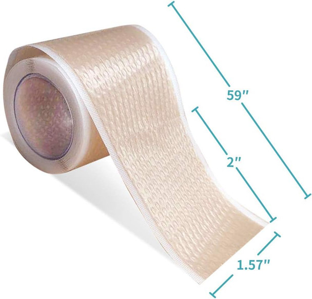 Dimora Silicone Medical Tape - Hypoallergenic First Aid Tapes With Easy Tear Design, Pain-Removal Surgical Tapes For Sensitive Skin, No Residue(1.6In X 59 In),1 Roll