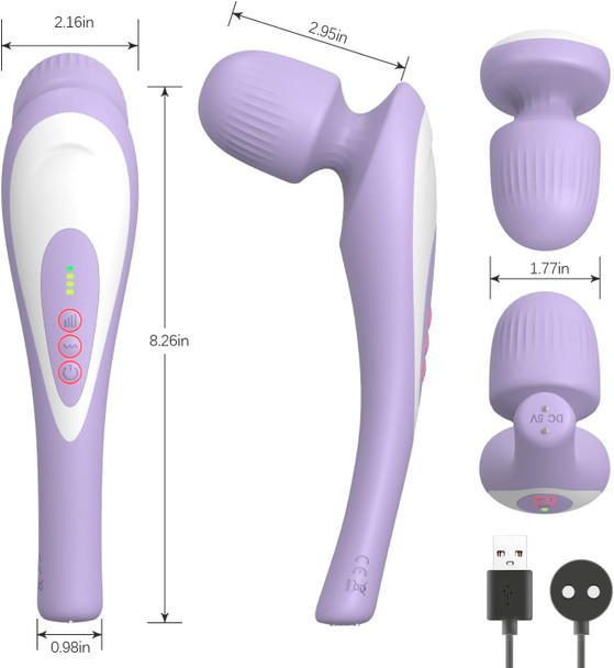 Personal Handheld Vibrating Massager-Cordless Electric Percussion Muscle/ Deep Tissue Massager For Neck Back Shoulder Foot, Portable Seven Wand Massager For Full Body