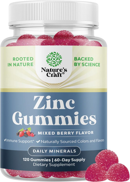 Extra Strength Zinc Gummies For Adults - Chewable Zinc Citrate 50Mg Immune Support Gummies For Adults - Kosher Halal Gluten And Gelatin Non-Gmo Nut Great Tasting Zinc Gummies Adult Formula