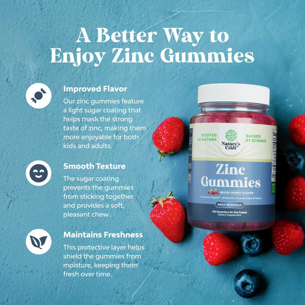 Extra Strength Zinc Gummies For Adults - Chewable Zinc Citrate 50Mg Immune Support Gummies For Adults - Kosher Halal Gluten And Gelatin Non-Gmo Nut Great Tasting Zinc Gummies Adult Formula
