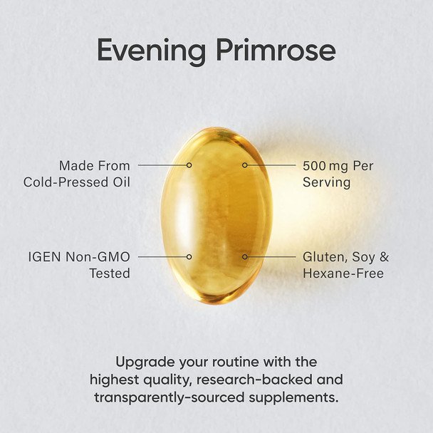 Sports Research Evening Primrose Oil (500Mg) Cold-Pressed With No Fillers Or Artificial Ingredients, Non-Gmo Tested - Gluten & Soy (240 Liquid Softgels)