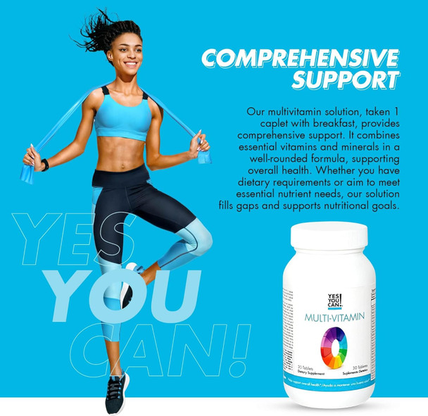 Yes You Can Daily Multivitamins For Men And Women - Helps Assist Overall Health & Well-Being, Contains Antioxidants, Rich In Vitamin A, B, C & E - Daily Vitamins - 30 Tablets - 2 Pack