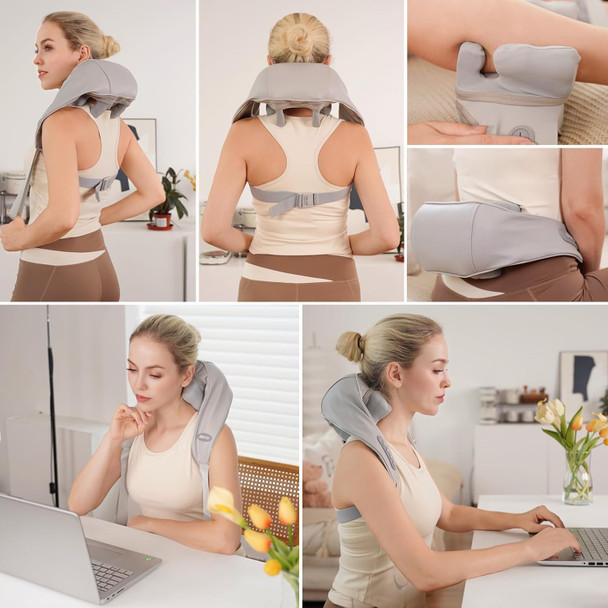 Joroto Neck Massager For Pain Relief Deep Tissue Updated 8D Cordless Neck Shoulder Back Massager With Heat For Neck Back Shoulder Leg Electric Kneading Massager Pillow Birthday Christmas Gifts