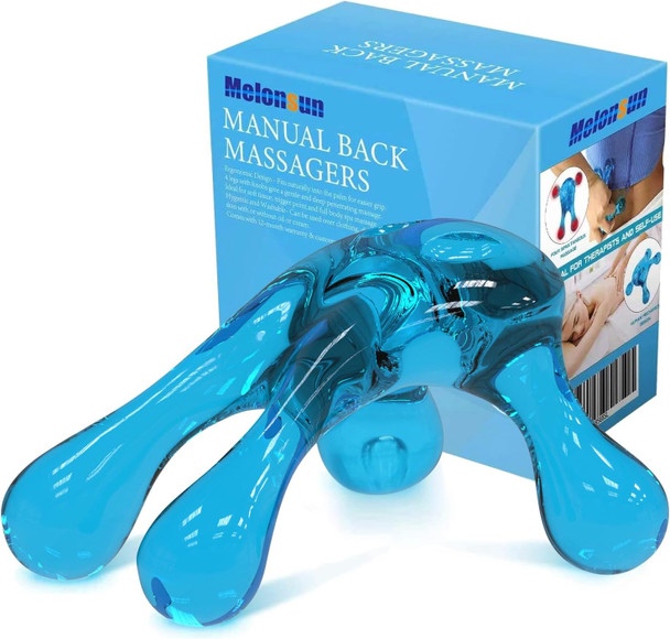Palm Massage Tool - Easier Grip Handheld Massage Tool, Four Point Massage Tool, For Deep Tissue Pain Relief (Blue)