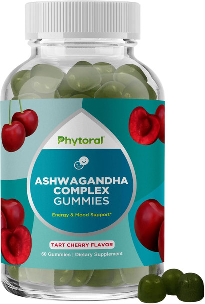 Phytoral Calming Ashwagandha Gummies For Men And Women - 750Mg Equivalent From 30:1 Root Extract With Zinc And Vitamin D - Tasty Adaptogen Stress Gummies For Adults For Energy & Mood Support (60 Servings)