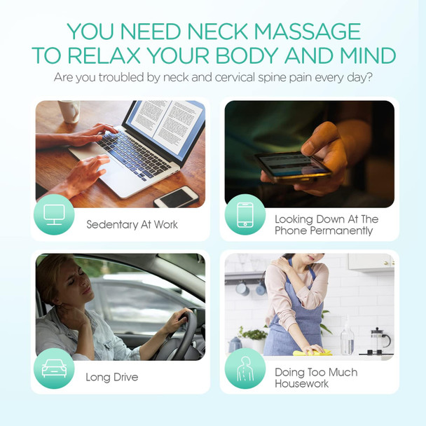 Neck Massager For Pain Relief Deep Tissue, Handheld Massager With 8 Balls Massage Point, Cervical Spine Massager Roller, For Neck, Shoulder, Waist, And Legs Ms410