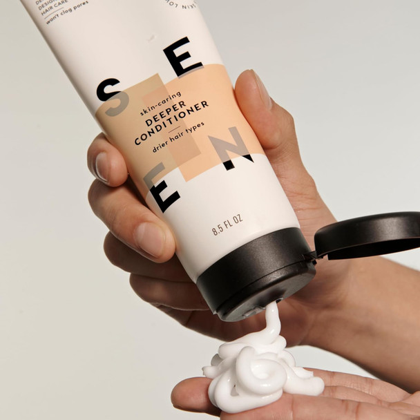 Seen Shampoo, Deeper Conditioner & Curly Creme Bundle- Scented -Non-Comedogenic & Sulfate-Free- Dermatologist-Developed - Safe For Sensitive & Acne Prone Skin