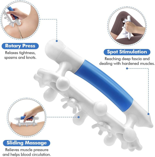 Fascia Massage Tool For Cellulite Trigger Point And Muscle Knots Relief 3-In-1 Myofascial Release Tool For Neck Back Psoas Butt Thighs And Deep Tissue