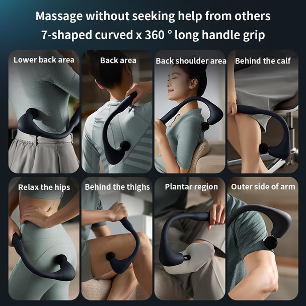 Massage Gun Deep Tissue With Long Handle For The Full Body,Pain Relief, Percussion Back Massager With 5 Massage Heads,Relax For Mom, Dad, Wife, Husband,Friends (Black)