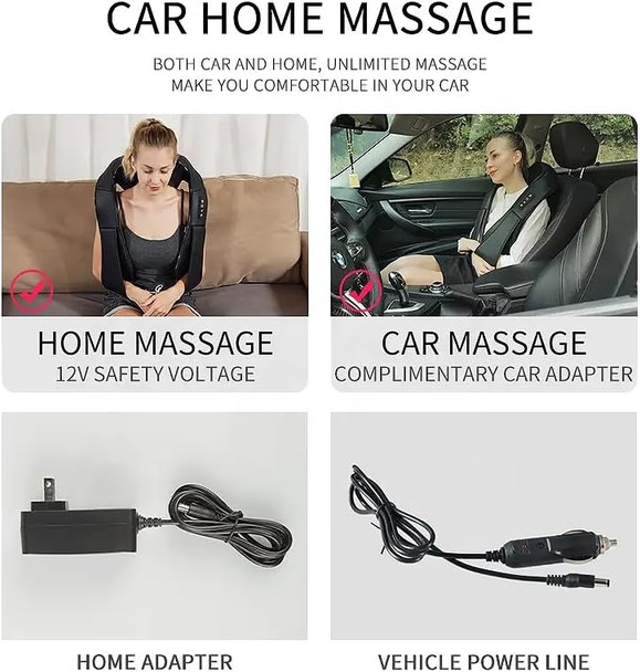 Shiatsu Neck And Back Massager For Pain Relief With Soothing Heat, Deep Tissue Kneading Massage For Shoulders And Legs, Home, Office, And Car Use, Best Gifts For Women Men Mom Dad