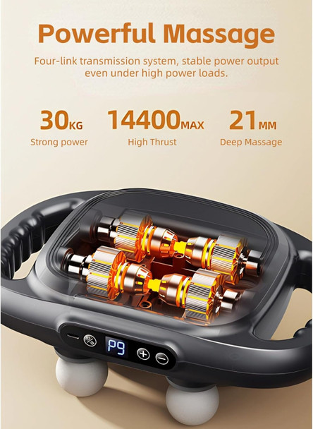 Yoidesu 6 Head Massage Gun Deep Tissue, Percussion Massager Gun With 9 Levels & 9 Modes, Electric Massager Tool For Back, Neck, Leg, Full Body Muscle Pain Relief, Gifts For Mom Dad (White)