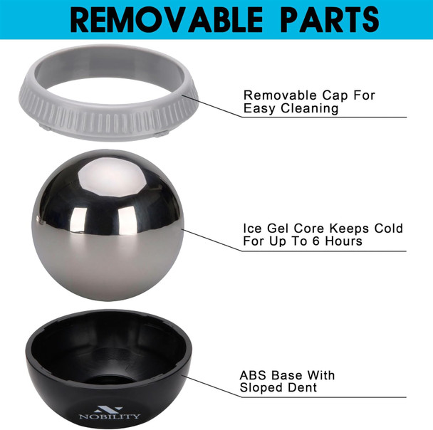 Nobility Massage Ball Roller– Ice Cold And Hot For Deep Tissue And Sore Muscle Relief Of Stiffness And Stress, Body, Neck, Back, Foot, Plantar (Black)