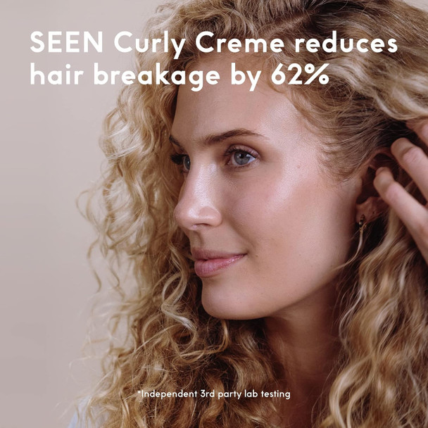 Seen Curly Creme, Fragrance - Non-Comedogenic & Sulfate Curl Defining Styling Hair Cream- Anti Frizz- Heat Protectant- Safe For Sensitive Skin