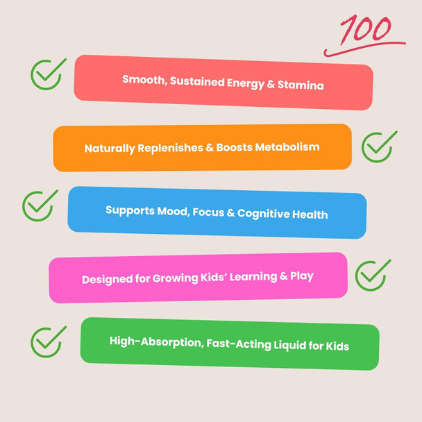 NutraChamps Vitamin B Complex for Kids B1, B2, B3, B6 B7 B9 & Methyl B12 Kids B Complex Liquid Drops Supplement Energy Focus Metabolism Natural Berry 120 Servings 4 Month Supply