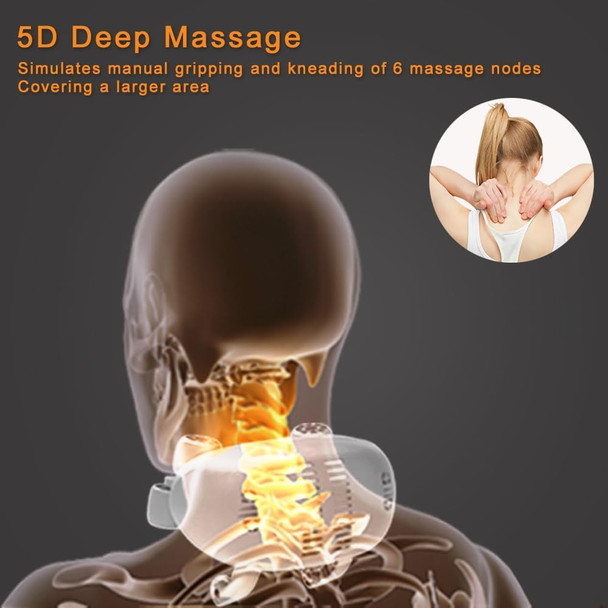 Mini Neck Massager With Heat, Cordless Shiatsu Shoulder And Trapezius Massager,Tissue Kneading Massage Function At Home, Muscle Relaxation Gifts (Beige)