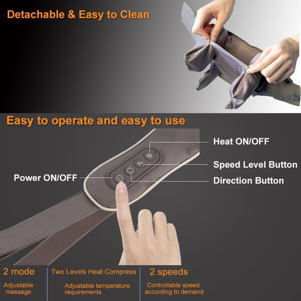 Mini Neck Massager With Heat, Cordless Shiatsu Shoulder And Trapezius Massager,Tissue Kneading Massage Function At Home, Muscle Relaxation Gifts (Beige)