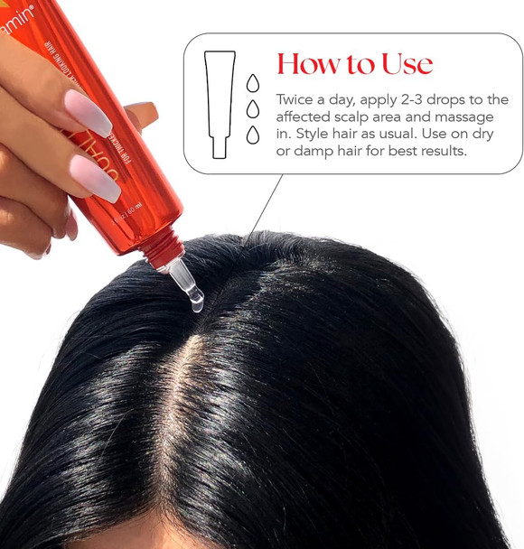 Hairtamin Advanced Hair & Scalp Serum Pack  All-Natural Vegan Biotin Capsules & Serum Sample For Hair, Skin & Nail Growth