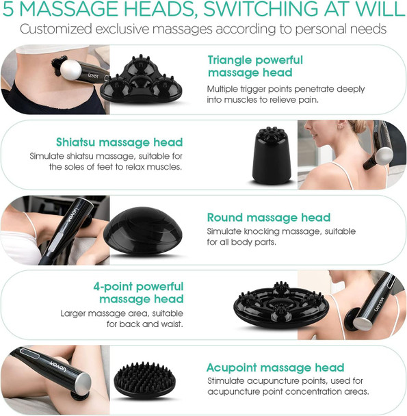 Handheld Back Massager For Pain Relief Deep Tissue, Electric Massager Cordless With Rechargeable Design For Neck, Shoulder, Foot, Leg, Calf，Gifts For Women, Men, Mh460