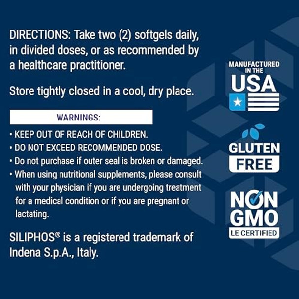 Life Extension Advanced Milk Thistle, Silymarin, Silybin, Phospholipids, Promotes Healthy Liver Function, Gluten-Free, Non-Gmo, 60 Softgels