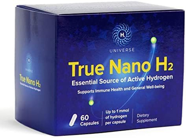 True Nano H2 Plus By H2 Universe Molecular Hydrogen With Active Hydrogen Nanobubbles  Boosts Energy, Powerful Antioxidant  60 Capsules True Nano H2 Plus By H2 Universe Molecular Hydrogen With Active Hydrogen Nanobubbles  Boosts Energy, Powerful Antioxidant  60 Capsules