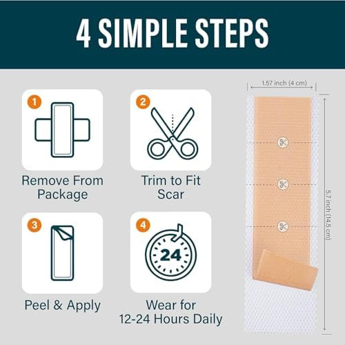 Nuvadermis Extra Long Silicone Scar Sheets With Scar Gel – Reusable Medical Grade Sheets For C-Section, Tummy Tuck, Keloid, And Surgical Scars