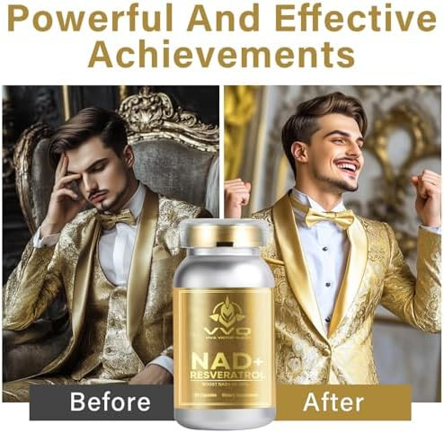 Vvq-240 Capsules Nad Supplement 1000 Mg - True Nad+ & Resveratrol,Nmn Alternative For Anti-Aging