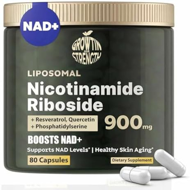 Nad+ Liposomal Nicotinamide Riboside With Resveratrol & Quercetin Nad+ – Premium Supplement For Anti-Aging, Enhanced Energy, Improved Focus, Cellular Support – 80 High-Purity Capsules-900Mg