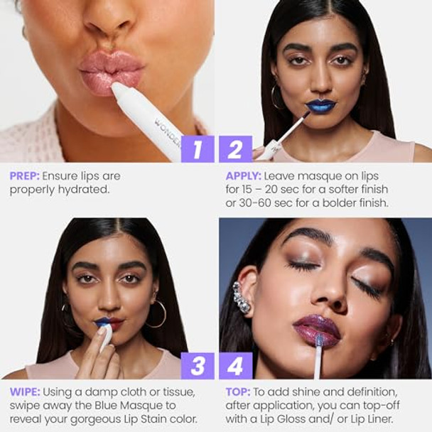 Wonderblading Lip Stain Peel Off Masque (Bella) With 360 Contour Lipliner (Rosewood)