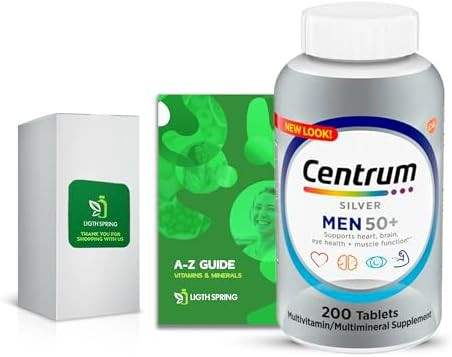 Multivitamin For Men 50+, Centrum Silver With Vitamin D3, B-Vitamins & Zinc, 200 Tablets For Memory Support, With Exclusive A To Z - Better Ligth&Spring Guide