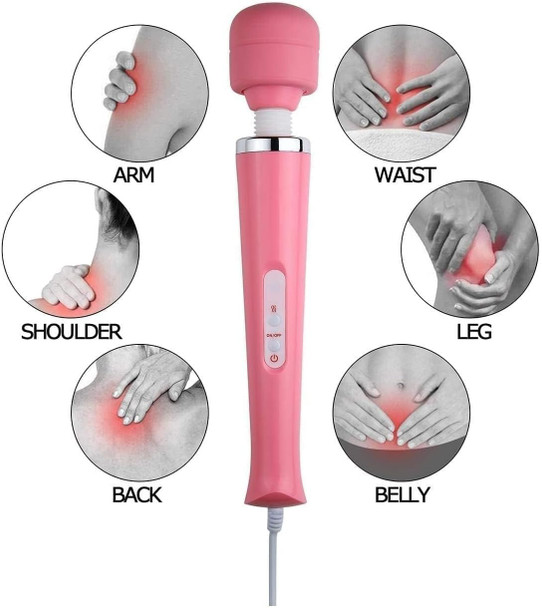Power Massager Big Tool Electric Foot Neck Back Hand Leg Arm Shoulder Massage Aches Sports Recovery For Women (Pink)