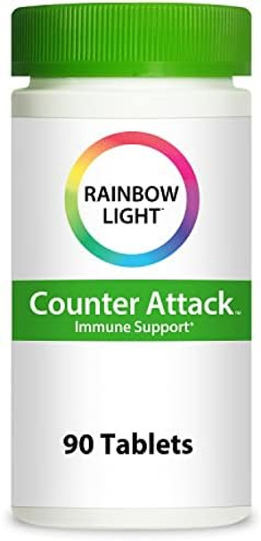Rainbow Light Counter Attack Immune Support, Dietary Supplement Provides Immune Support, With Vitamin C, Zinc And 3 Targeted Herbal Blends, Vegan And Gluten Free, 90 Count