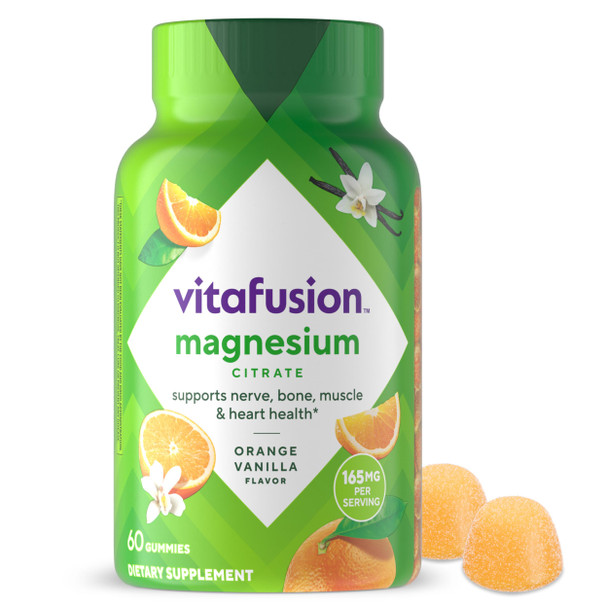 Vitafusion Magnesium Gummy Supplement Orange Vanila Flavor 60Ct