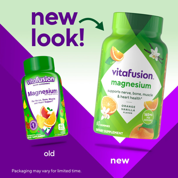 Vitafusion Magnesium Gummy Supplement Orange Vanila Flavor 60Ct