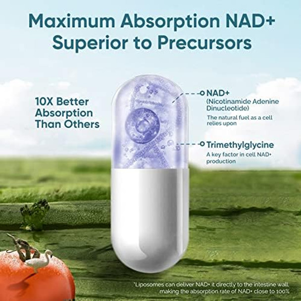 Liposomal Nad Supplement, Highest Nad+ Potency For Anti-Aging, Energy, Focus - 4 Pack