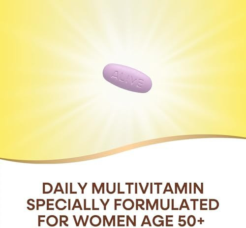 Nature'S Way Alive Women'S 50+ Complete Multivitamin, Supports Healthy Heart, Brain, Bones, B-Vitamins, Gluten Free, 130 Tablets (Packaging May Vary)