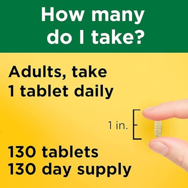 Nature Made Multivitamin Tablets With Iron, Multivitamin For Women And Men For Daily Nutritional Support, 130 Tablets, 130 Day Supply