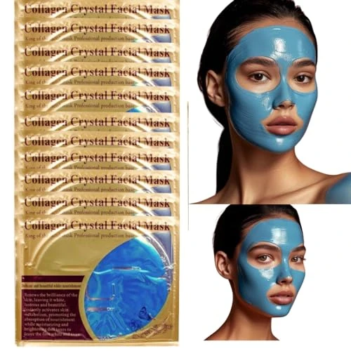 Collagen Face Sheet Mask - Collagen Anti-Aging Korean Face Sheet Mask For All Skin Types - 15 Sheets Of Luxury With Collagen & 24K Gold - For Mom, Girlfriend, Or Wife (24K-Pink)
