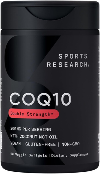 Sports Research Coq10 200Mg Capsules - Premium Coenzyme 10 Supplement With Coconut Mct Oil - Vegan Certified, Non-Gmo Verified & Gluten - 90 Veggie Softgels Sports Research Coq10 200Mg Capsules - Premium Coenzyme 10 Supplement With Coconut Mct Oil - Vegan Certified, Non-Gmo Verified & Gluten - 90 Veggie Softgels