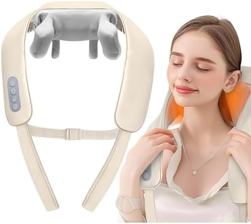 Neck And Shoulder Massager With Heat,Deep Tissue 3D Kneading Pillow, Electric Shiatsu Shoulder Massage,Neck Massager For Pain Relief Deep Tissue.Electric Massage Gifts For Men Women,Office, Home & Car