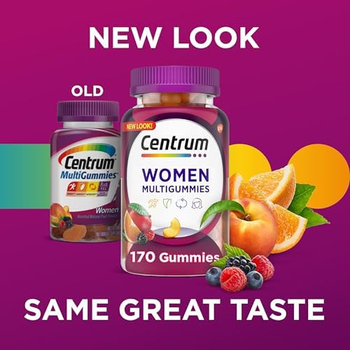 Centrum Multigummies Gummy Multivitamin For Women, Multivitamin/Multimineral Supplement With Vitamin D3, B Vitamins And Antioxidants, Assorted Fruit Flavor - 170 Count