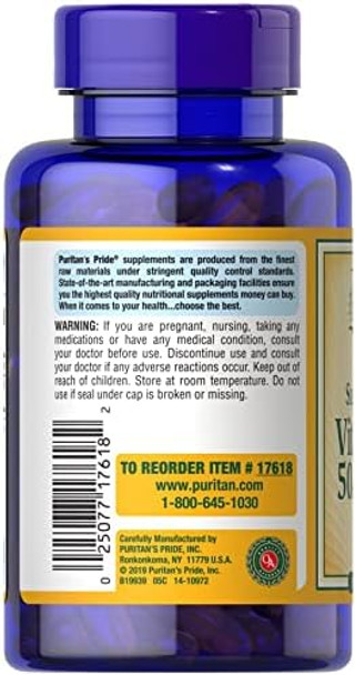 Puritan'S Pride Vitamin D3 50Mcg (2,000 Iu) Bolsters Immune Health For Support Of Immune Health And Healthy Bones And Teeth 200 Softgels