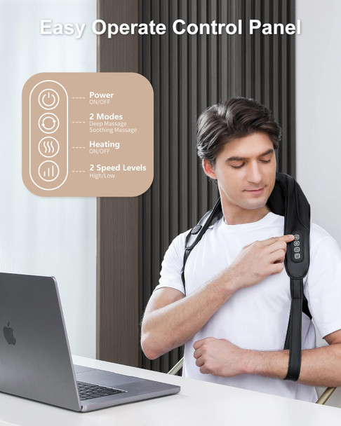 Medcursor Neck Massager, Cordless 4D 6 Massage Nodes Deep Tissue Kneading Massage For Pain Relief, Massager For Neck Back Shoulder, Office, Home & Car