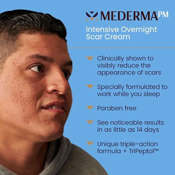 Mederma Pm Intensive Overnight Scar Cream, Works With Skin'S Nighttime Regenerative Activity, Clinically Shown To Make Scars Smaller And Less Visible, 1.0 Oz (28G)