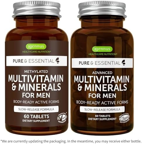 Neurobalance + Multivitamin & Minerals For Men Vegan Bundle, High Absorption Zinc, Magnesium & B6 Supplement + Sustained Release Multivitamin By Igennus