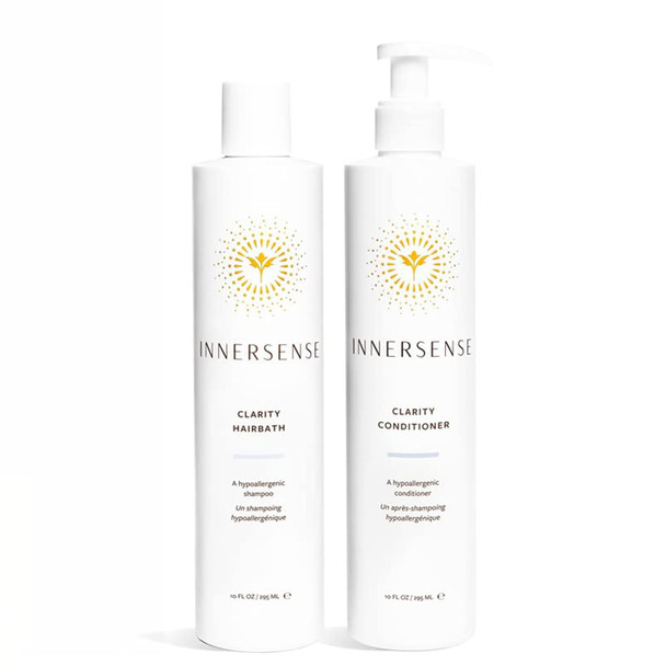 Innersense Organic Beauty - Natural Clear + Calm Hypoallergenic Clarity Hairbath + Conditioner Duo  Non-Toxic, Cruelty-Haircare (10 Fl Oz  295 Ml)