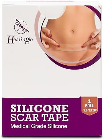 Silicone Scar Tape Medical-Grade (1.6”X120” Roll-3M) Pre-Cut - Non-Irritating Removal Post Plastic Surgery, C-Section, Burn, Keloid - Softens Scars, Ensures Safety & Quality