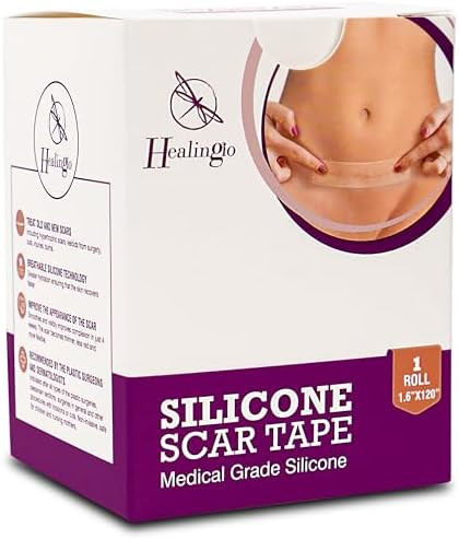 Silicone Scar Tape Medical-Grade (1.6”X120” Roll-3M) Pre-Cut - Non-Irritating Removal Post Plastic Surgery, C-Section, Burn, Keloid - Softens Scars, Ensures Safety & Quality