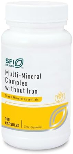 Klaire Labs Multi-Mineral Complex Without Iron - Broad Spectrum & Hypoallergenic Essential Trace Mineral Blend With Copper & Zinc, Iron-(100 Capsules)