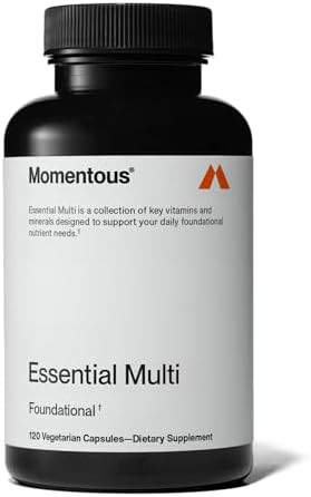 Momentous Essential Multivitamin For Women And Men - Complete Vitamin And Mineral Complex For Athletes & Wellness Enthusiasts - Gmo-Free, Gluten Free, 30 Servings